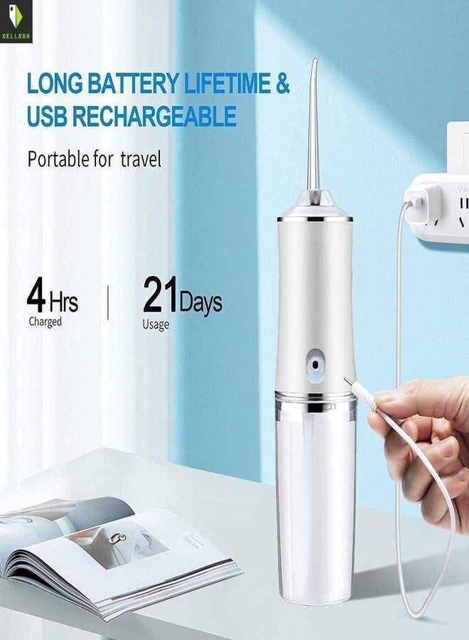 SELLSHO 1Pcs Oral Irrigator with 4 Nozzle Tips | Cordless Dental Oral Irrigator | Portable Waterproof Water Flossing for Teeth Cleaning | 220ml Portable Waterproof Teeth Cleaner (Multicolour) - Image 5